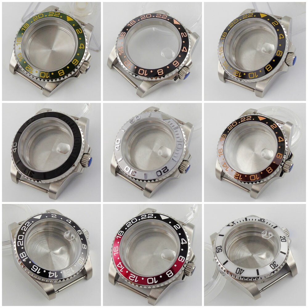 Automatic Watch Case Sapphire Glass 40mm Fit NH35 Miyota8215 2813 ETA2824 PT5000