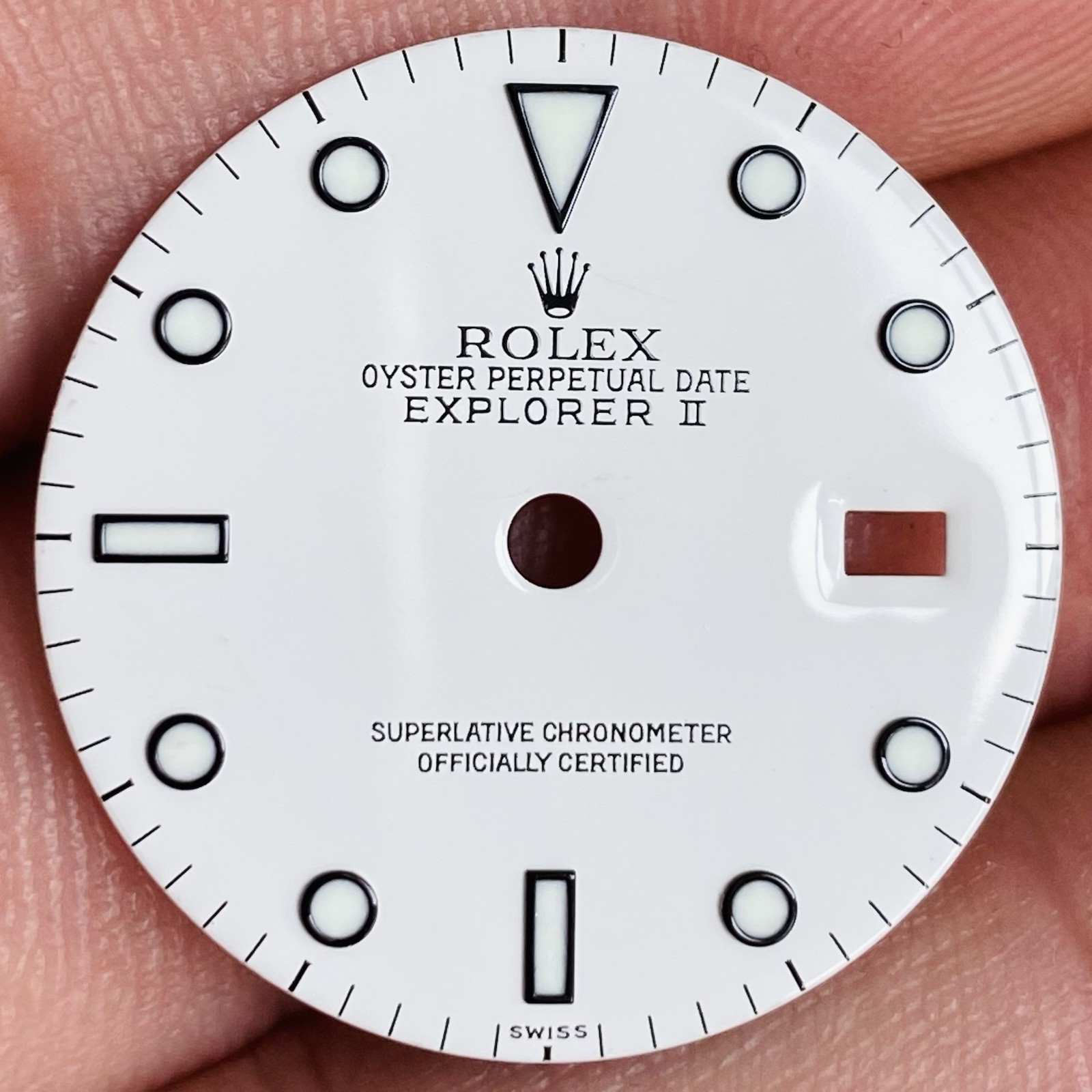 Rolex White Dial Swiss Only Luminova For Explorer 2 Model Ref 16570 & 16550