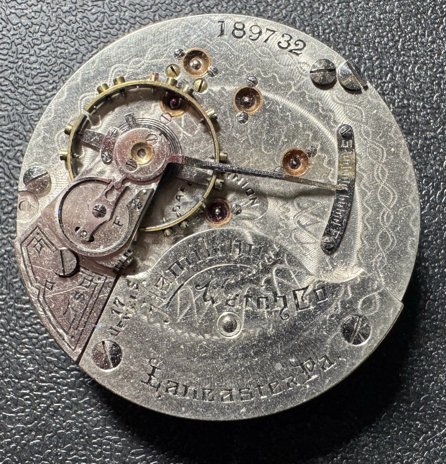 1902 HAMILTON 18S 17J PW LS GRADE 925 POCKET WATCH MOVEMENT