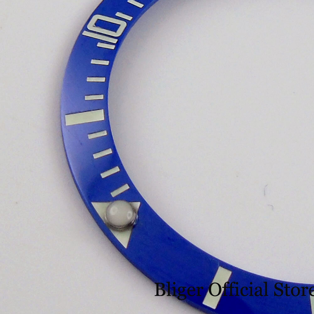 BLIGER Slope Luminous Marks 38mm Ceramic Watch Bezel Insert for 40mm NH35A Watch