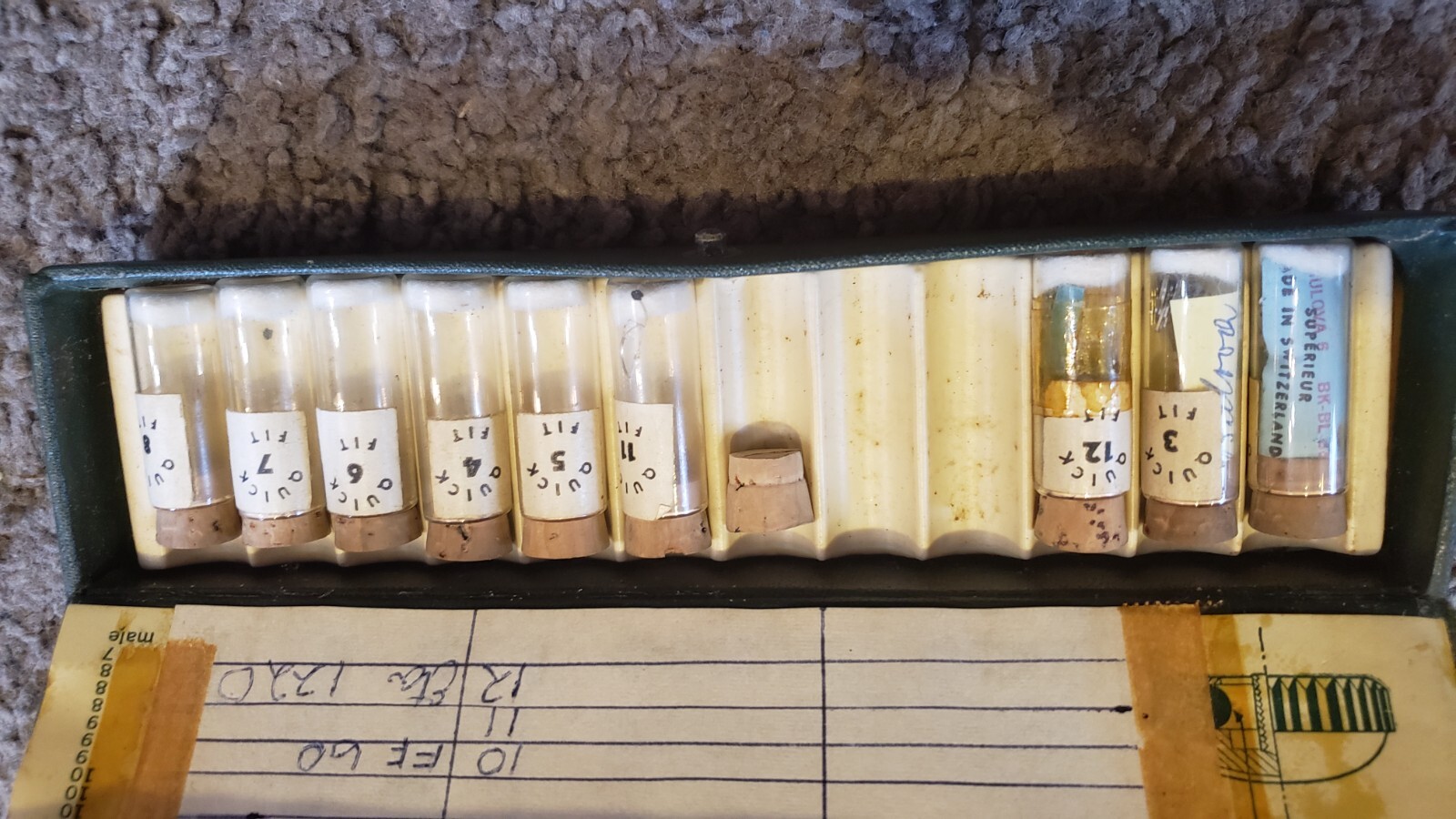 Vintage LOT BestFit & Quick Fit AR Watch Parts w/ Case Staff Vials hands 8D2