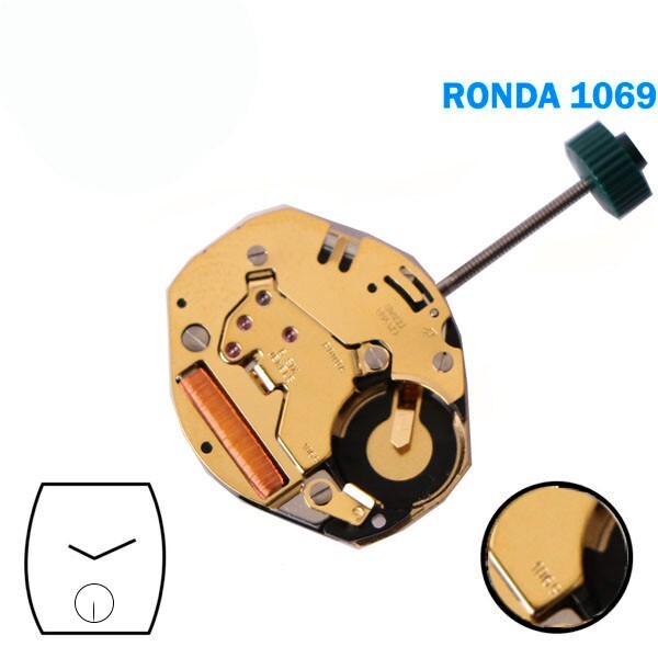 Ronda 1069 SWISS🇨🇭 Made Movement 2 Hands, With Small Seconds Chronograph at 6.