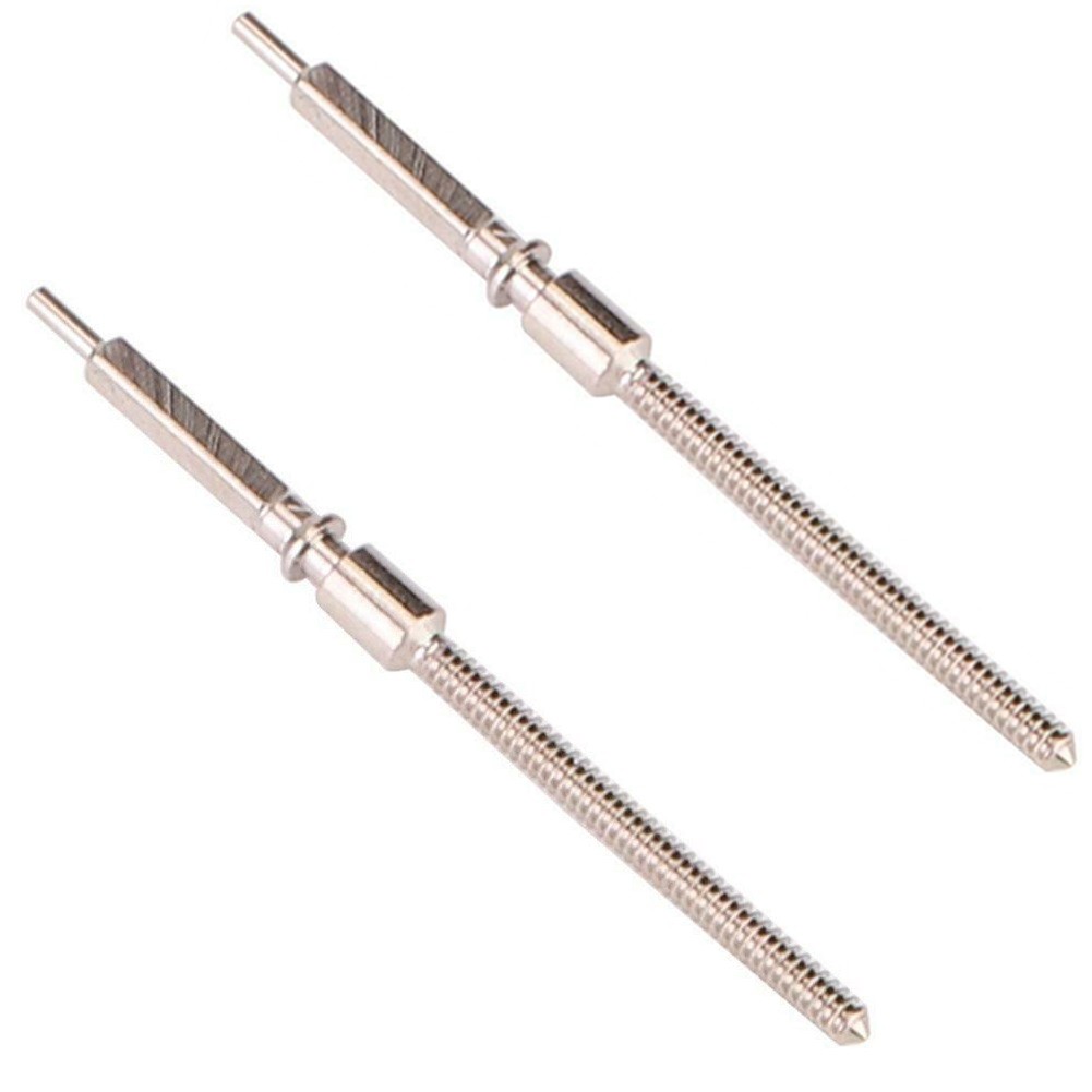 2Pack Silver 0.9mm Winding Stem Replacement Parts For 7750 7751 Watch Movement