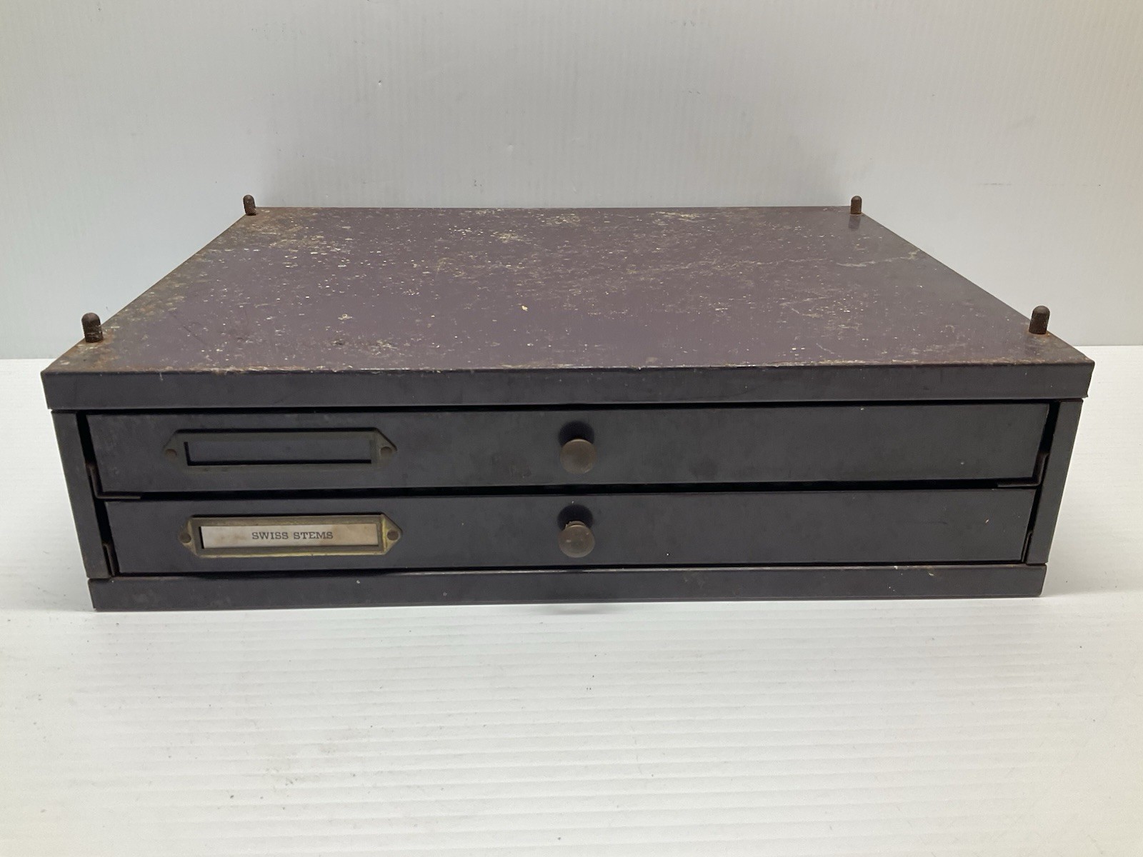 Newall Watchmaker Cabinet Double Drawer Swiss Material Watch Stems