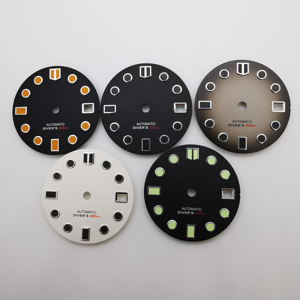 28.5mm black gray white sterile watch dial fit NH35 movement