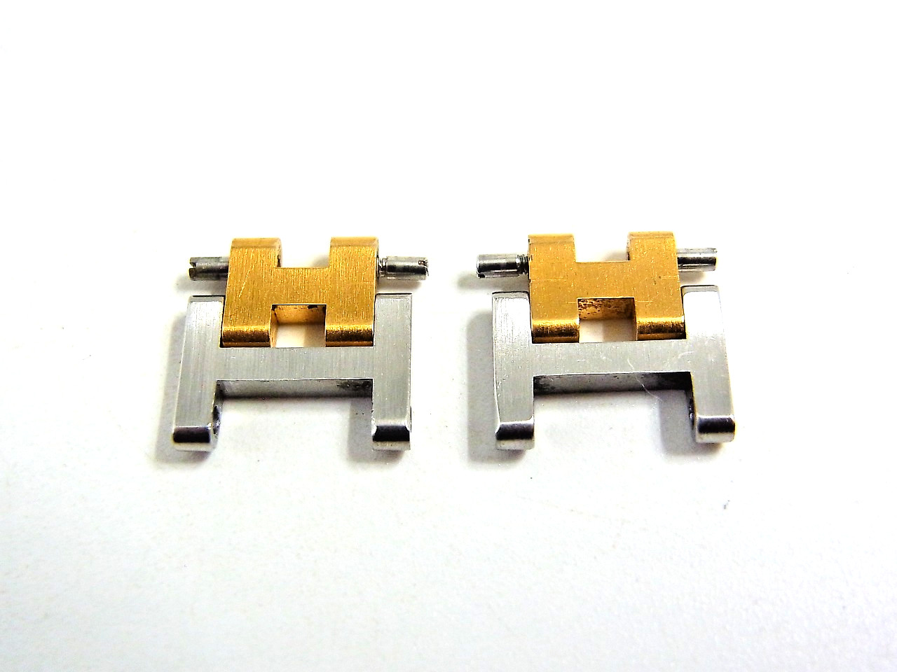 HERMES Clipper Watch 12mm Side Brushed Old Type Genuine Link Band 2pcs Set EX (a