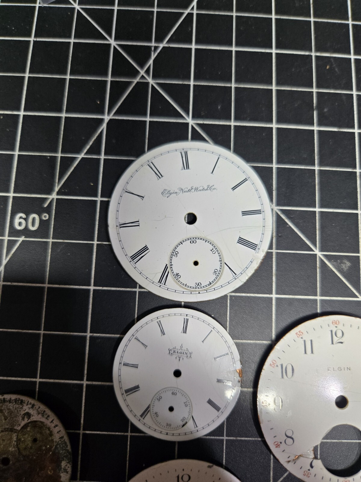 vintage elgin pocket watch dial lot repurpose steampubk craft sub railroad
