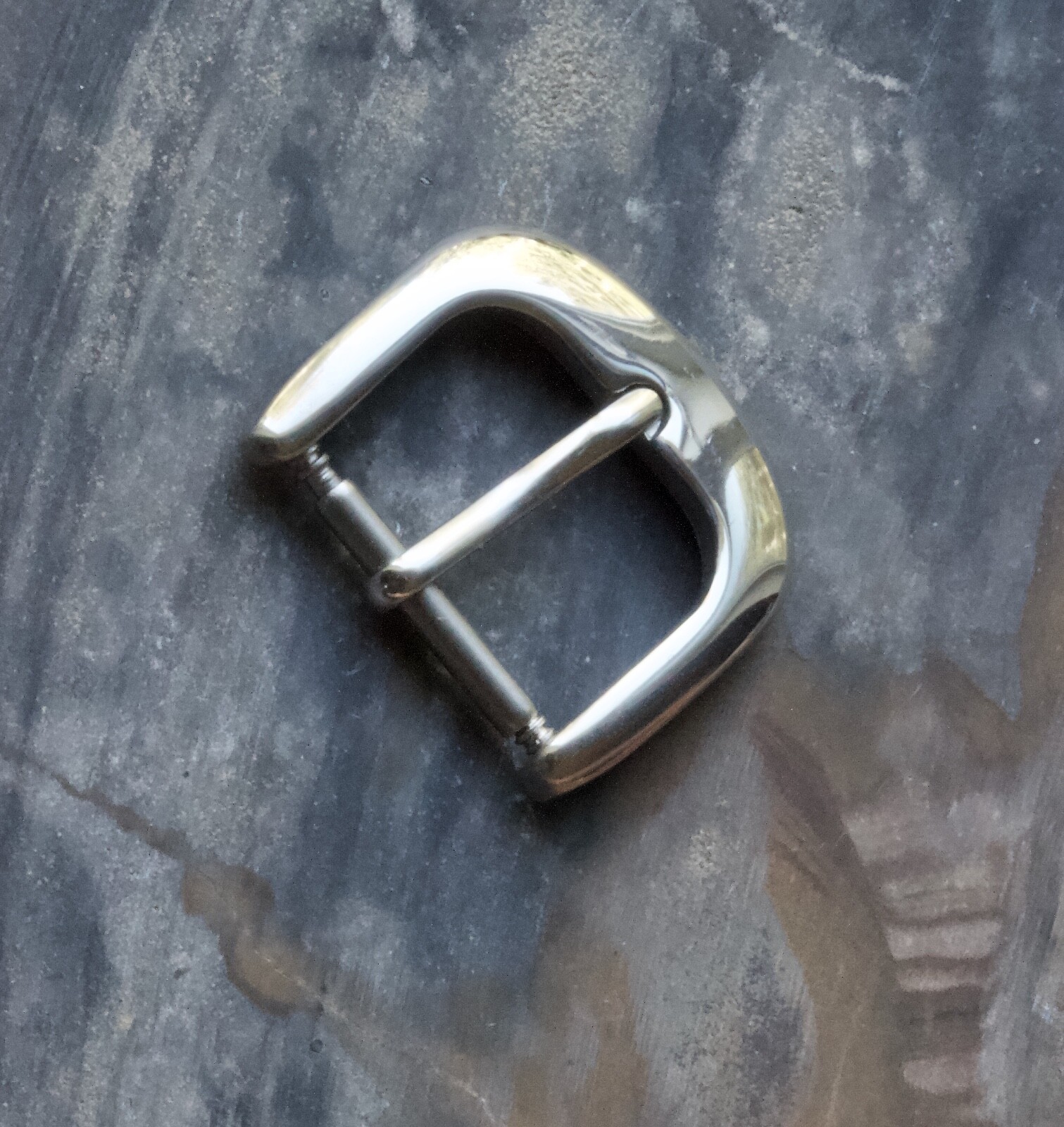 Rounded thick vintage Stainless Steel watch strap buckle 14mm opening NOS 1960s