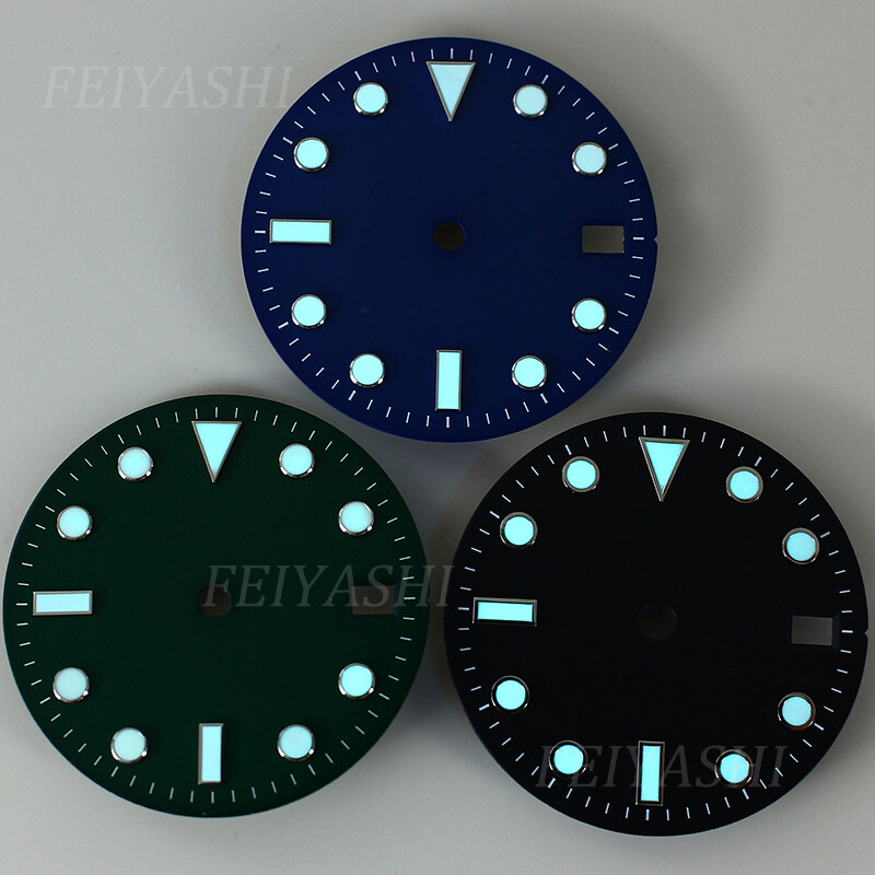 high-quality 28.5mm Dial For GMT SUB Black blue green diver case 3C luminescence