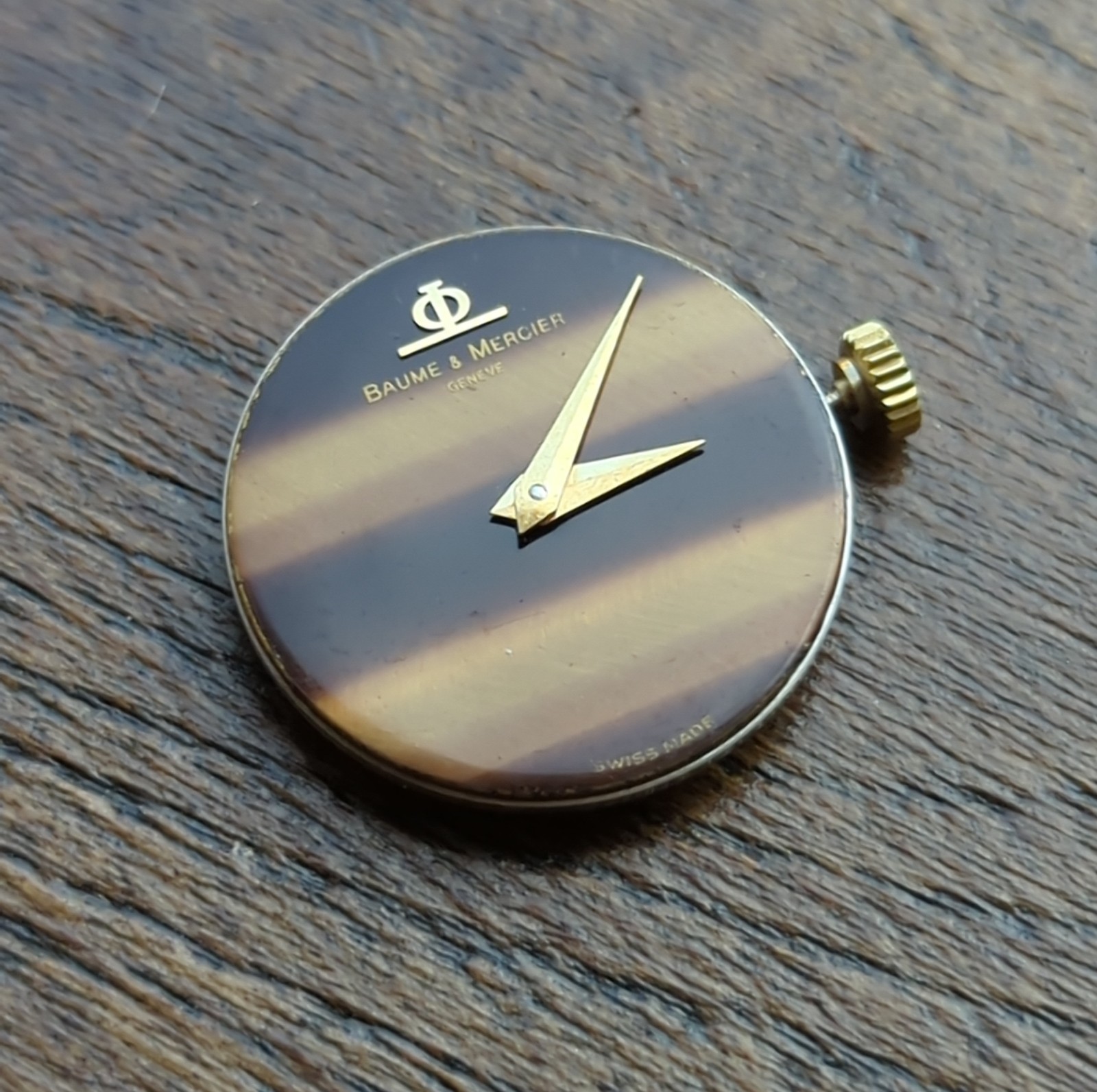 Baume Mercier BM775 ETA 2512 Watch Movement Working Tiger Eye Dial (AQ51)