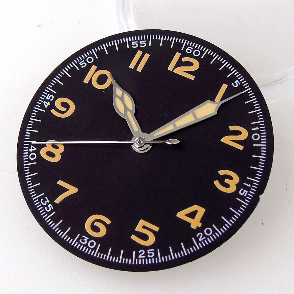 29mm Vintage Black Sterile Dial Face Fit NH35A NH36A Auto Movement Arabic Number