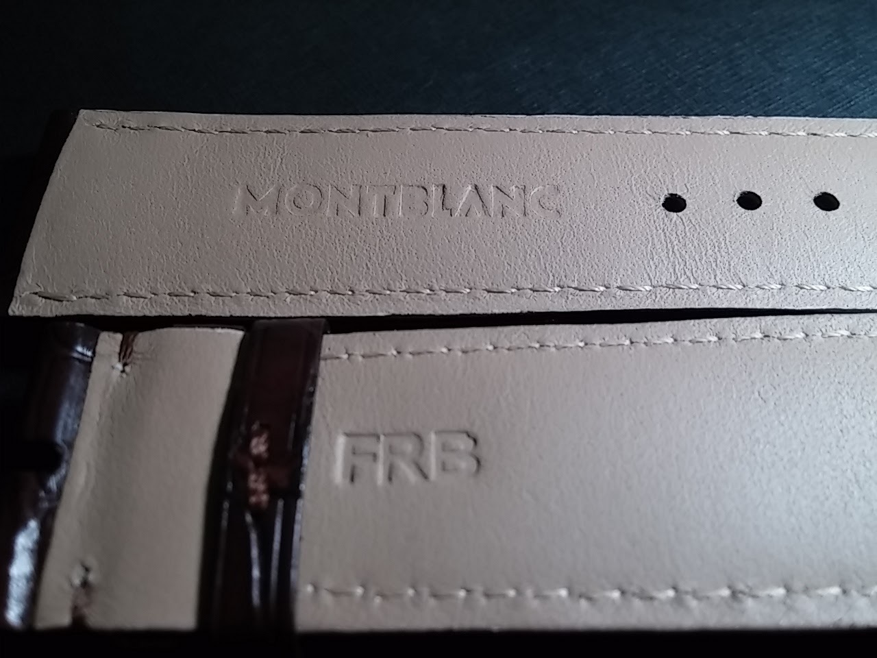 Montblanc band, 22/20mm Dark dark Brown, crocodile, NEW, lightly padded
