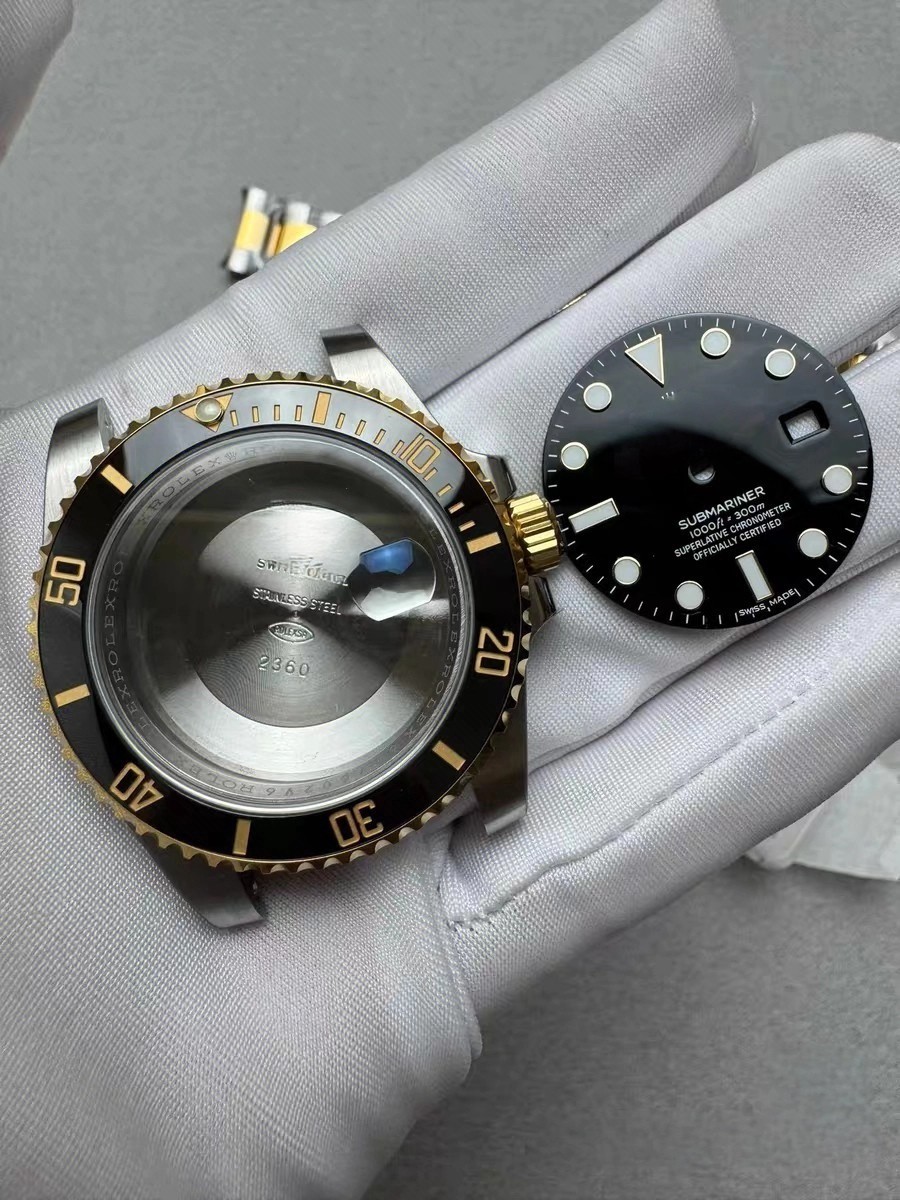 DIY SET for SUB R 3135 40MM Watch case + dial + hands + Strap sapphire