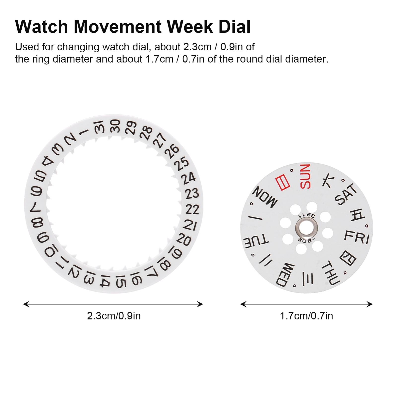 Watch Movement Date Dial Day Ring Circle Calendar Wheel For Miyota 8200 8205