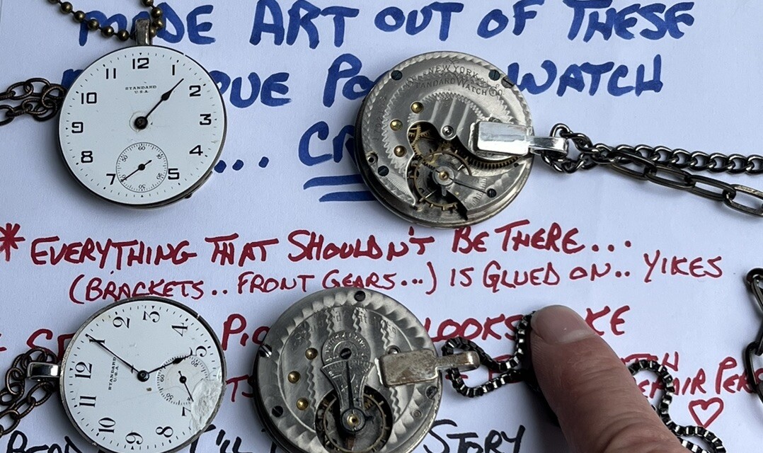 Pocket Watch Movement Lot Of 4 antique parts unusual pieces watches old