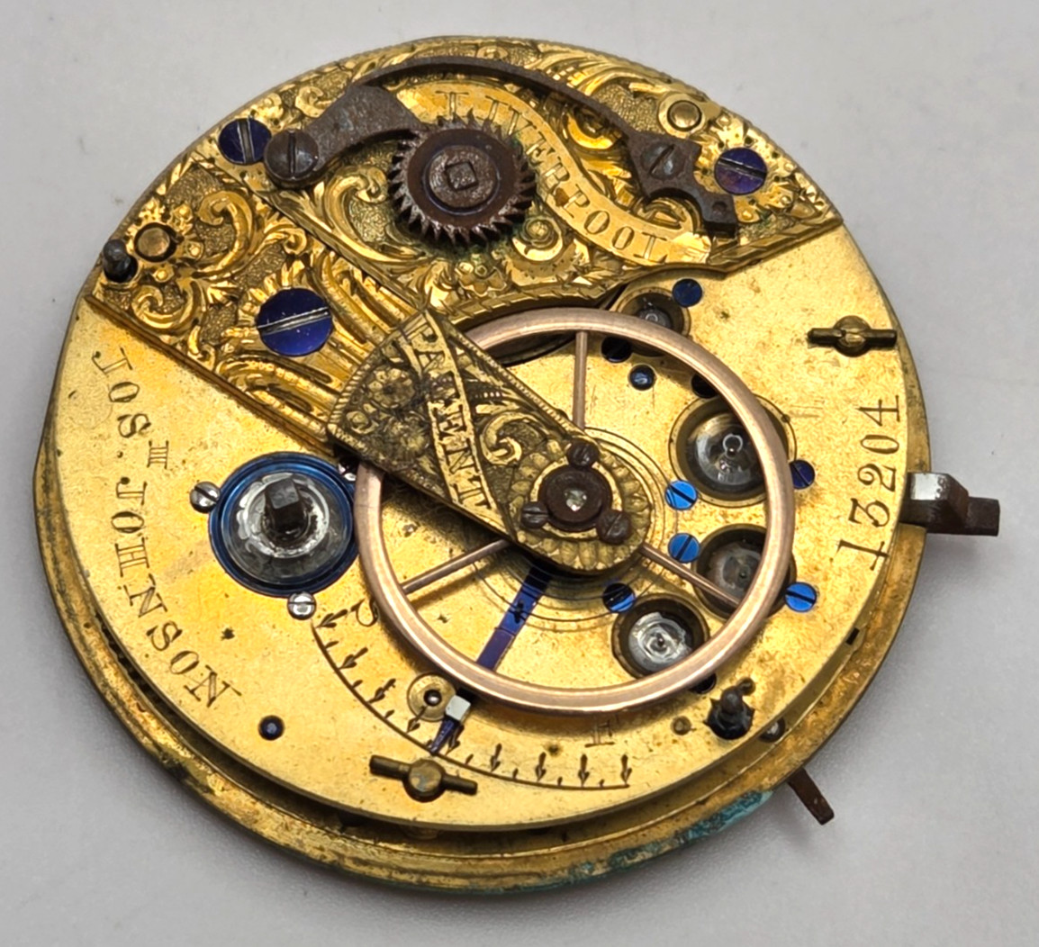 Antique Fusee movement by Jos Johnson AS IS roughly 43mm diameter