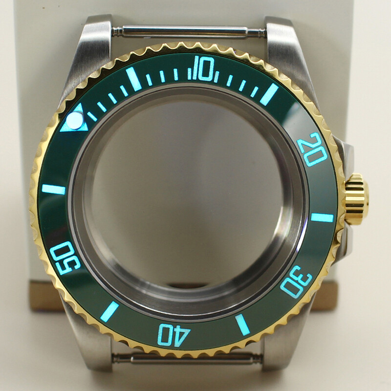 Luxury Men 40mm Diver Watch Case Luminous Ceramic Bezel For nh35/36 2824Movement