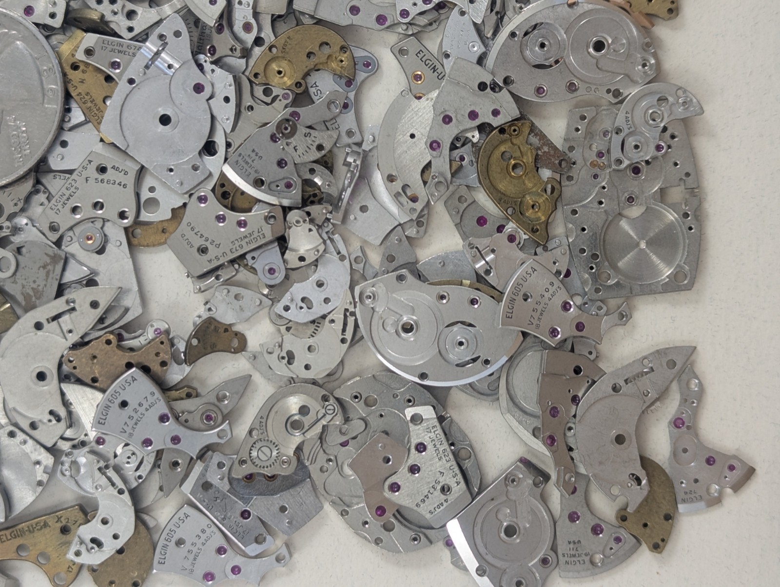 Large 1/2 pound lot of Assorted Watch Parts, Elgin and more R34