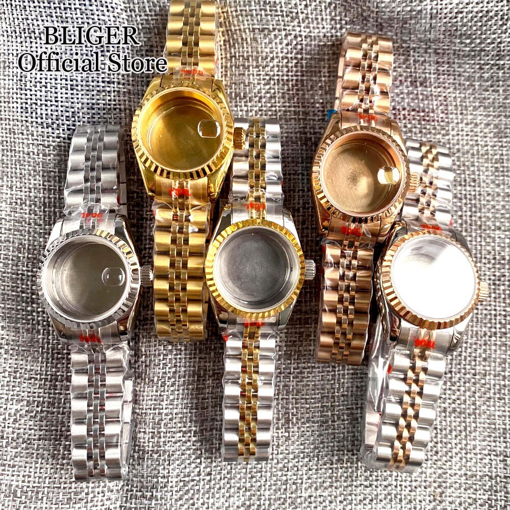 New 26mm Watch Case Fit NH05A NH06A Sapphire Crystal Rose Gold For Ladies watch