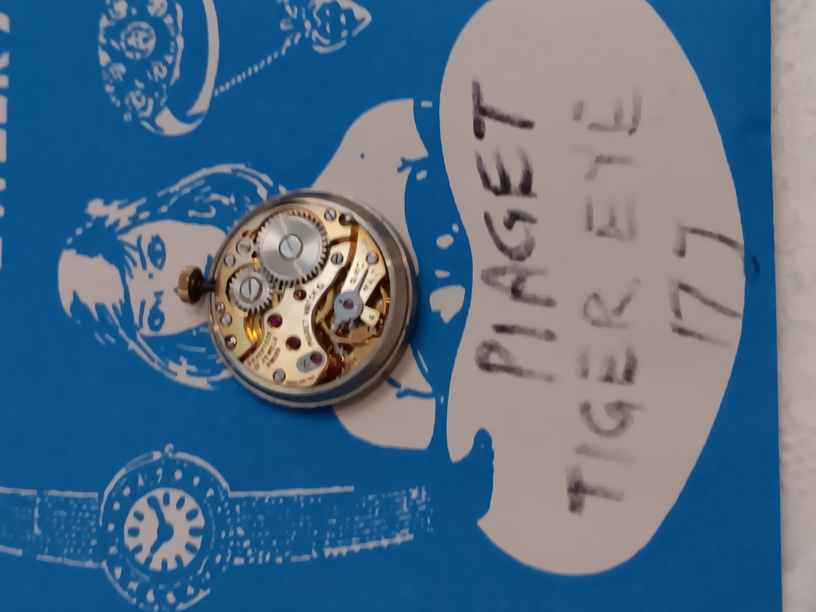 Piaget Mechanical Movement From Ladies watch w/ Tiger Eye Dial & Hands. 17J