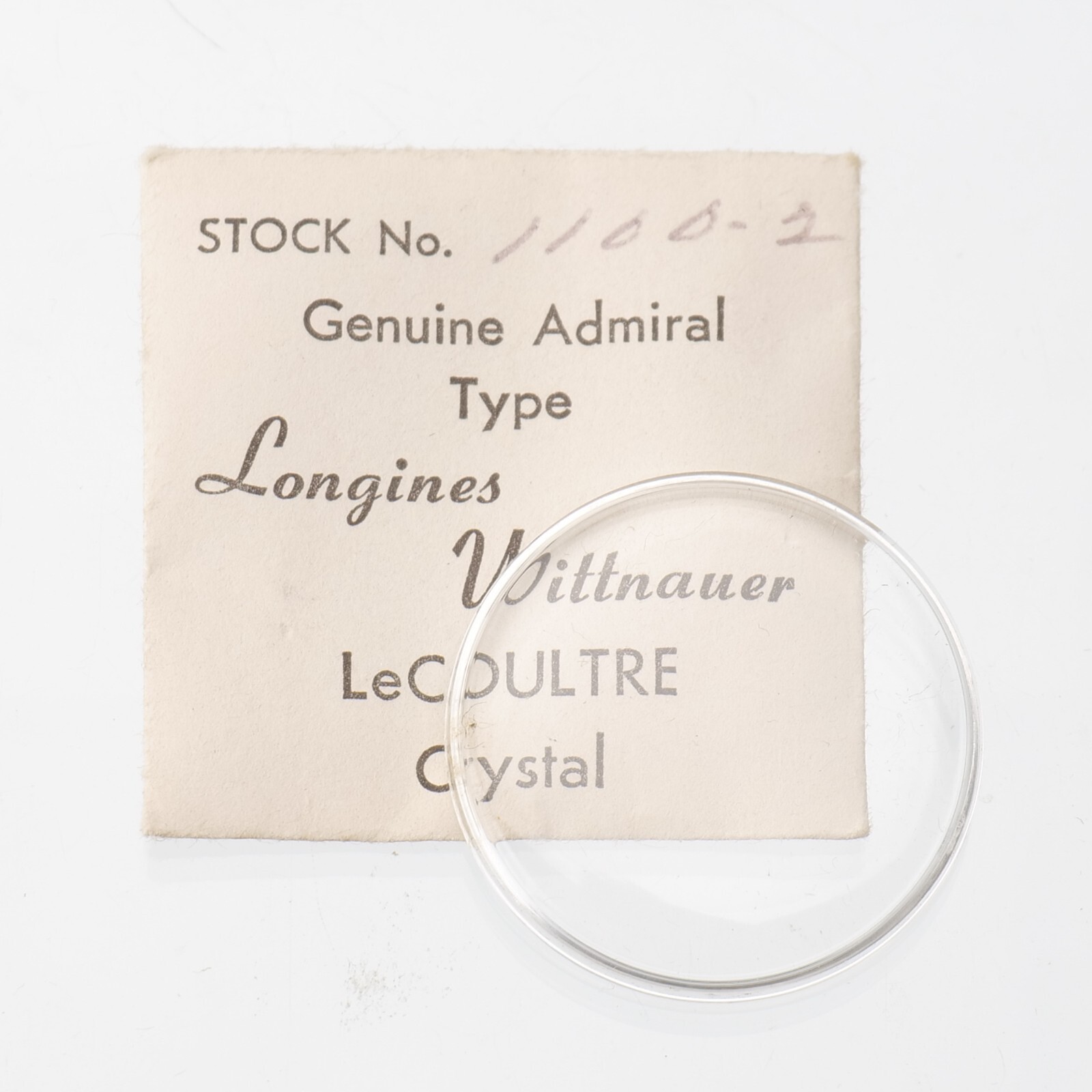 Genuine Admiral Type Longines Wittnauer LeCoultre #1100/2 Watch Crystal (G2D2)