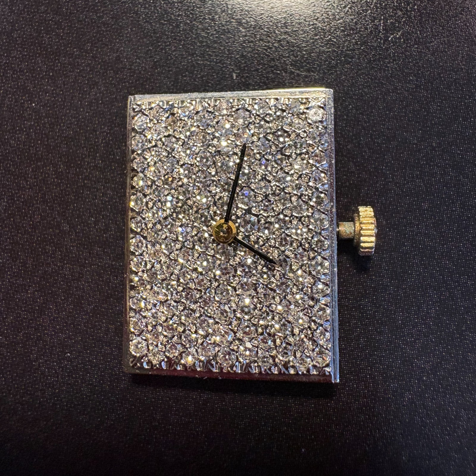 Vtg Omega 17 Jewel Unadjusted Manual Swiss Movement 130 Single Cut Diamonds