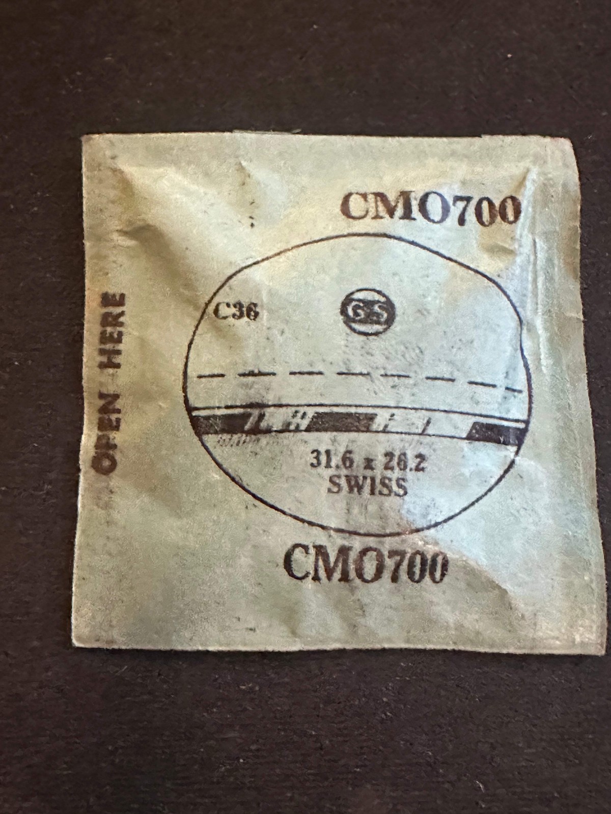 GS Acrylic Crystal CMO700 for SWISS watches – 31.6 x 26.2 mm – New