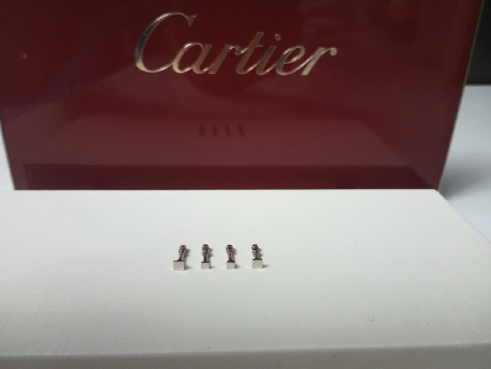 CARTIER SUNGLASSES SCREWS 1 PAIR 10mm Silver COLOR SQUARE HEAD