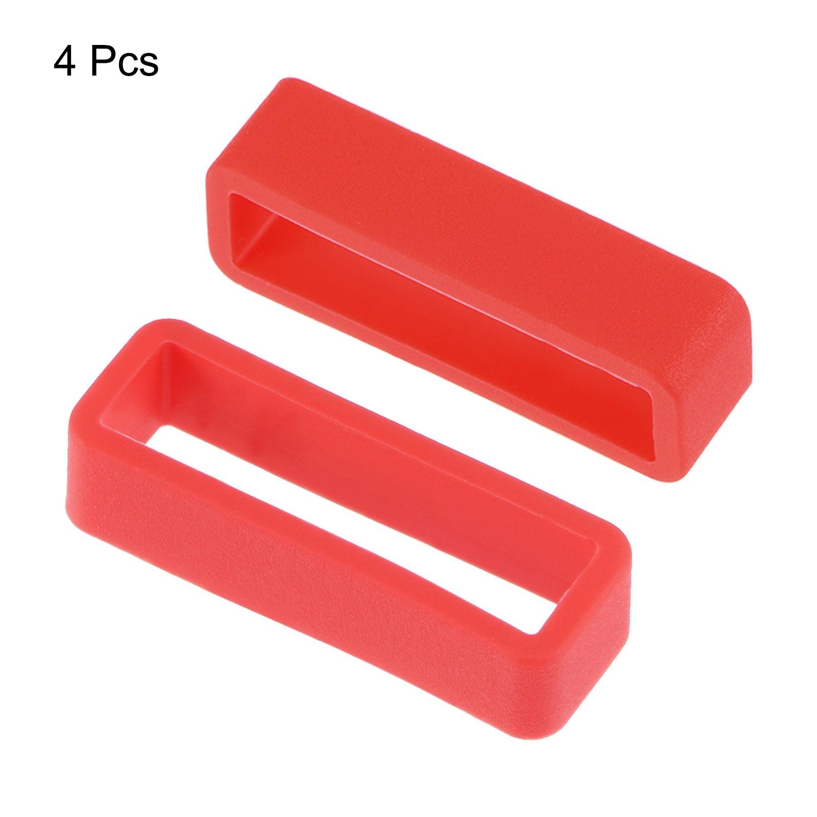 Watch Band Strap Loops Silicone for 26mm Width Watch Band Red 4Pcs