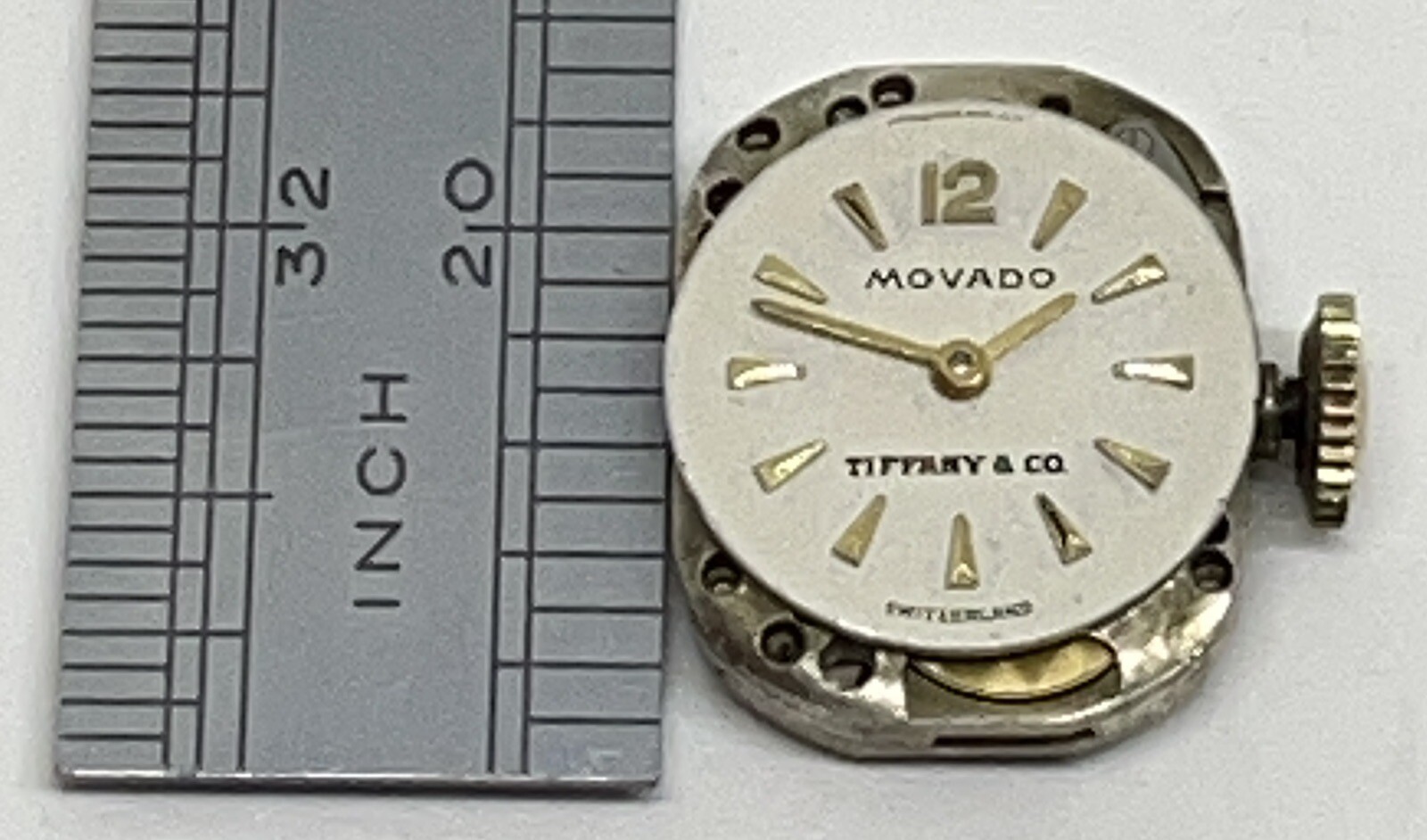 MOVADO MOVEMENT /Tiffany Dial / 17 Jewels Swiss 2 Positions Runs