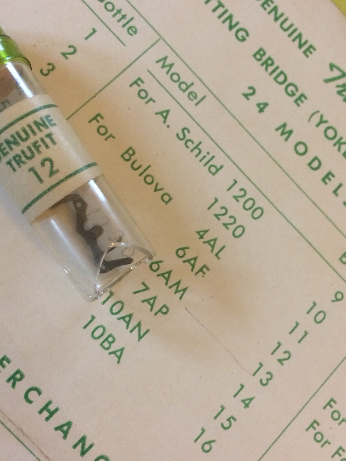Bulova 6AF setting bridge, angle lever spring, zipper spring