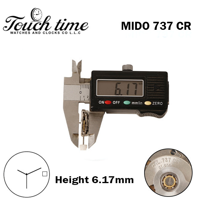 MIDO 737 CR-Swiss Automatic Movement-Gold Date Disk At 3-3 Hands-H:6.17mm