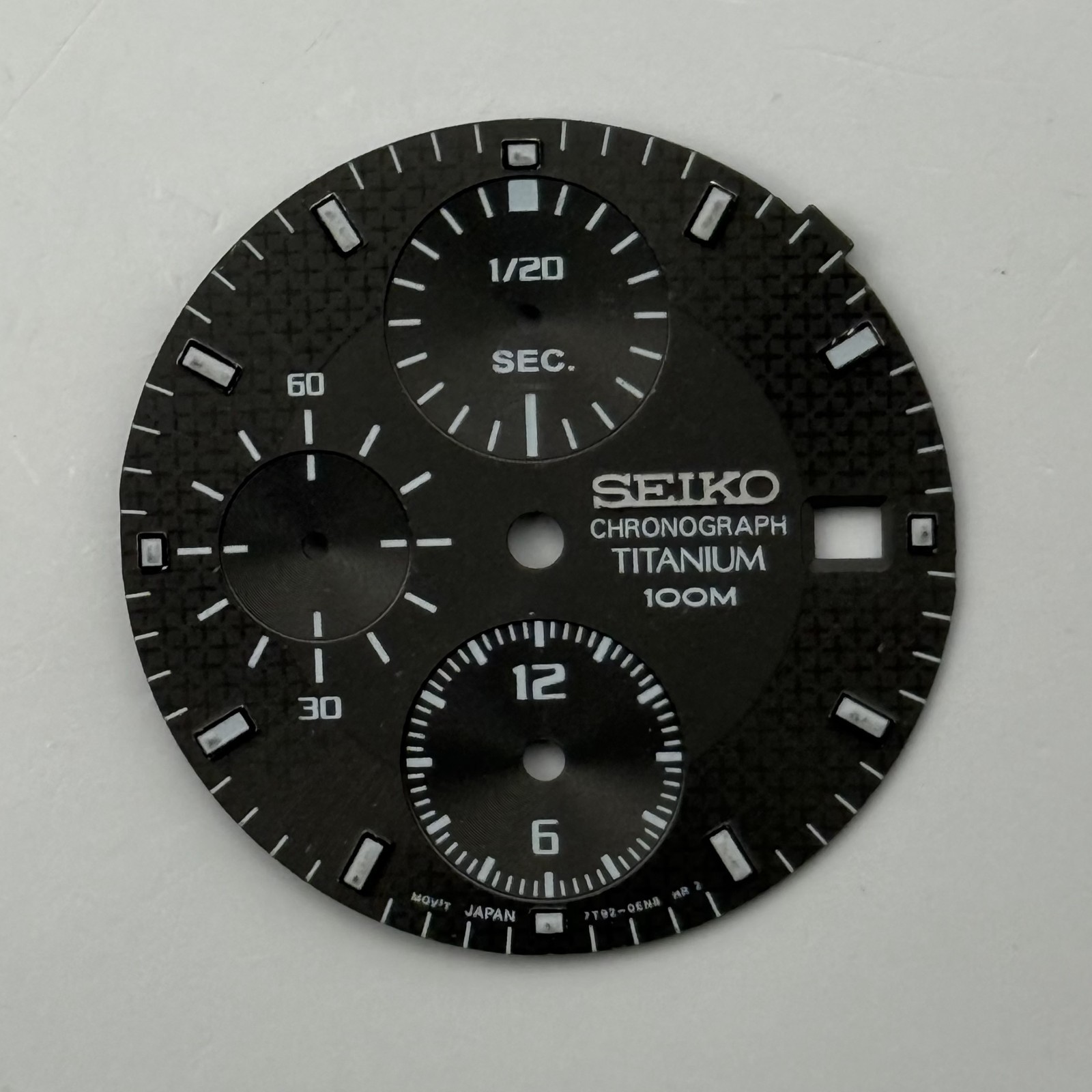 Seiko 7T92-0EN8 Watch Dial Chronograph Titanium 100M Spare Parts Repair 27.4mm