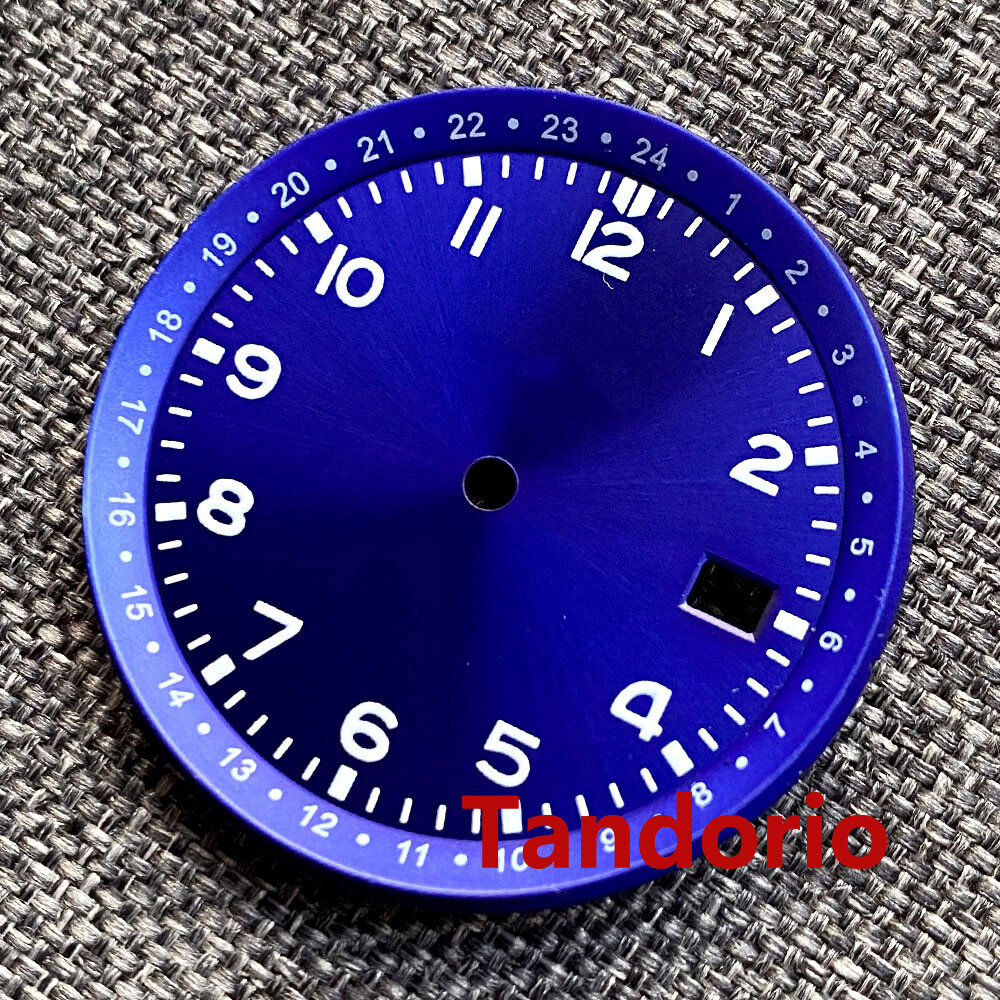 33.4mm black blue green watch dial luminous dial fit NH35 movement