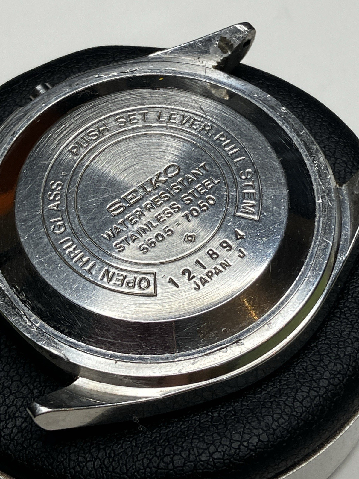 Seiko Lord Matic 5605-7050 Case Set Crystal Bezel Ring Parts Repair LM Japan
