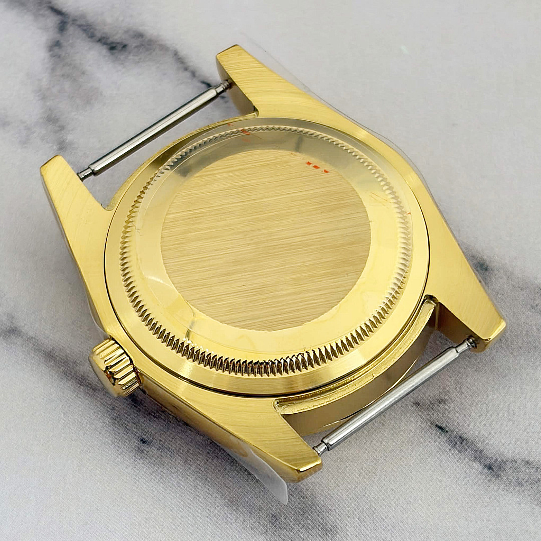 36mm Gold Stainless Steel Sapphire Watch Case Modify Kit For Nh35 Nh36Movement