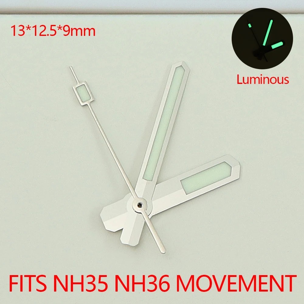Watch Hands Green Luminous Black Watch Replacement Hand Set For NH35 NH36