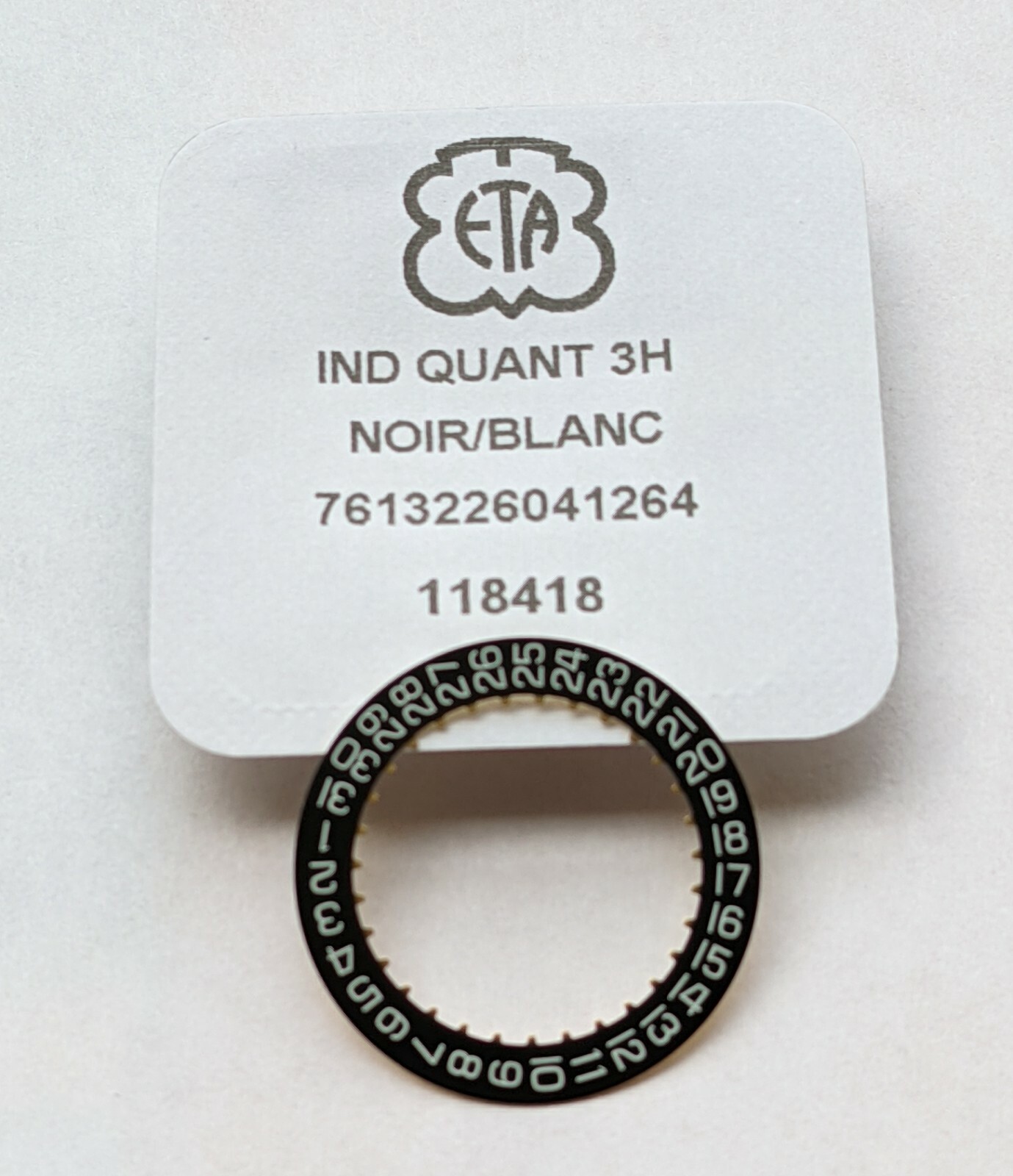 ETA 2824-2 2804-2 Date disc black 3 o’clock Swiss made x 1 piece