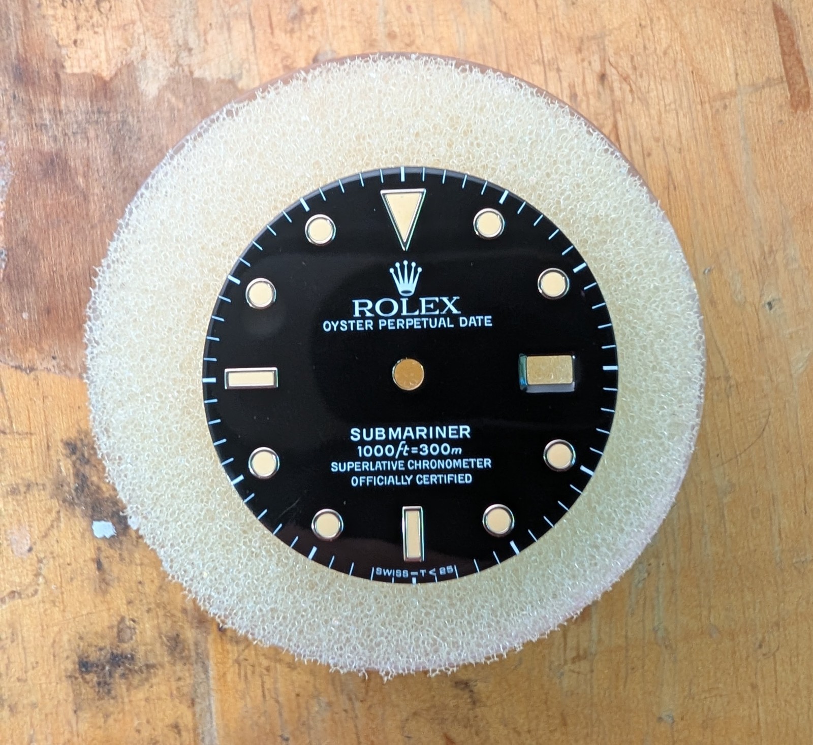 Rolex Submariner Black Glossy Tritium Dial ref 16800 with patina