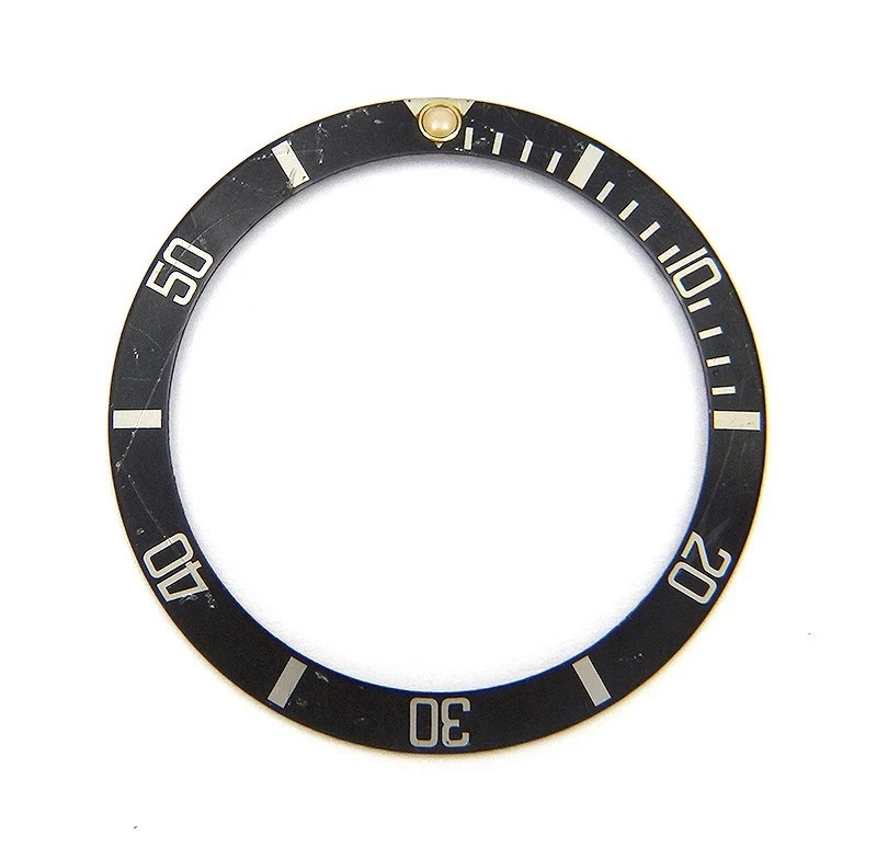 Rolex Submariner 16803 16613 16618 Faded Black Silver Bezel Insert OC#4065