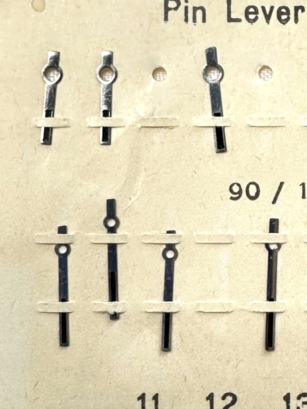 Swiss Bestfit Silver Pin Lever Watch Hands 11/12/13mm ASSEMBLAGE ART CRAFT LOT