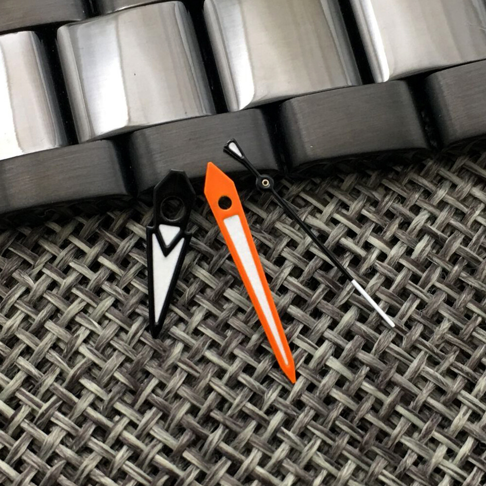 New Arrival Orange/Black Watch Hands For NH35 NH36 4r35 7009 Movement Green Lume