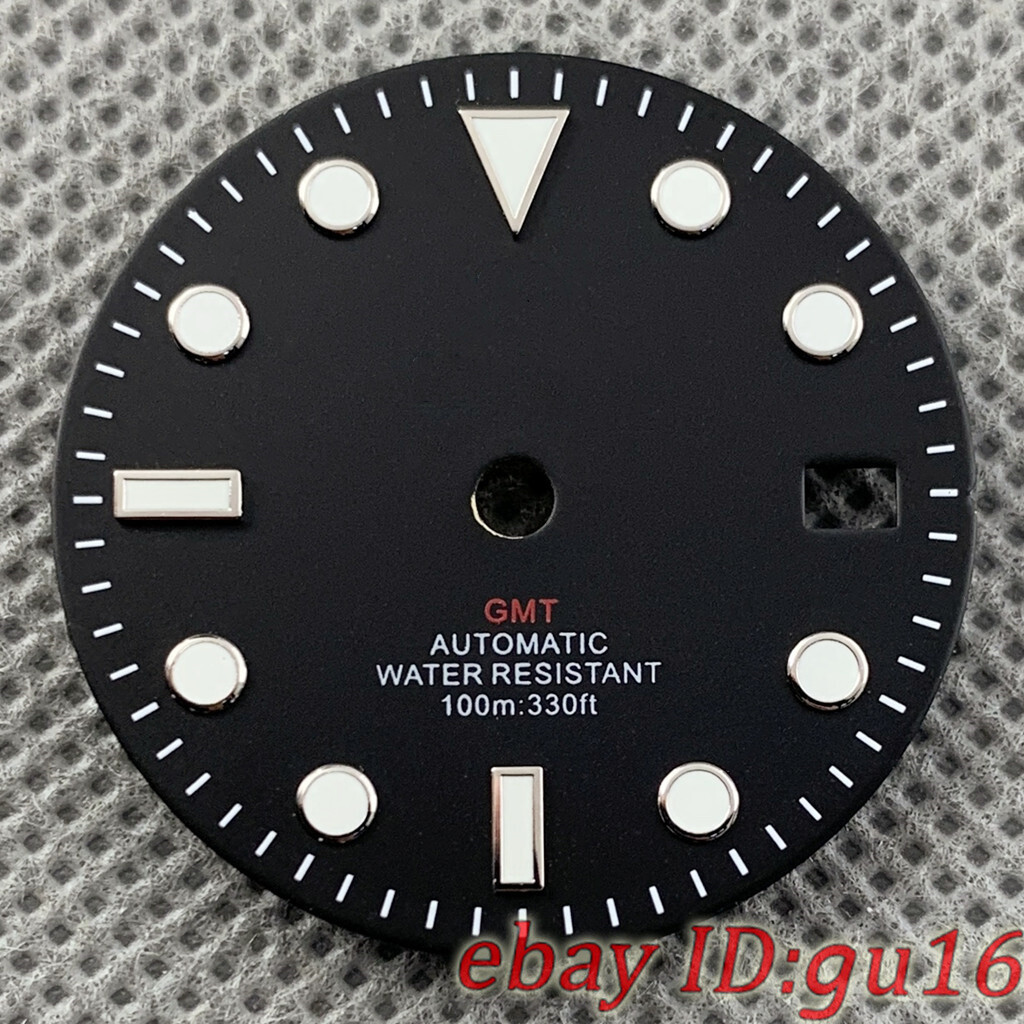 29mm White black green blue sterile luminous watch dial Fit NH34/NH34A movement