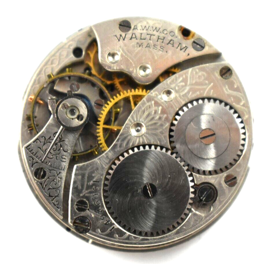 Vintage Waltham Grade 161 0s 7J Hunting Pocket Watch Movement lot.ra