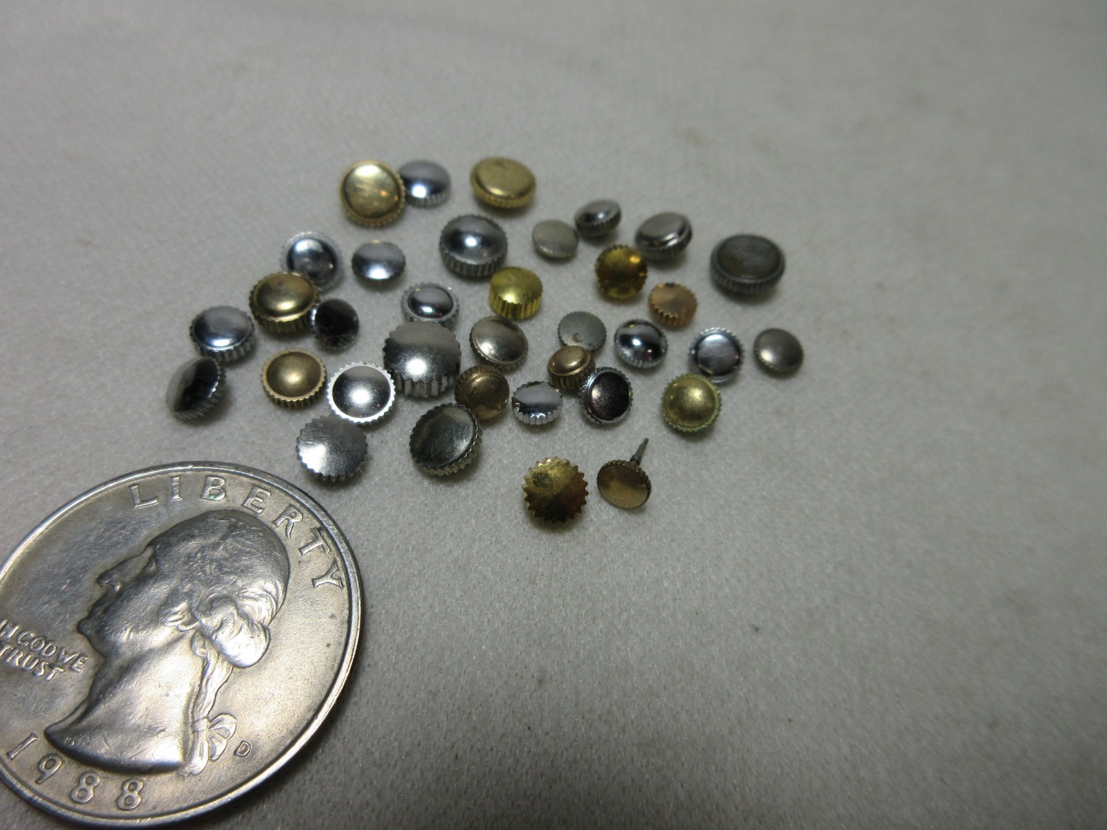 LOT OF 35 WATCH CROWNS WATCHMAKERS PARTS ASSORTED LOT SOME GOLD FILLED PLATED