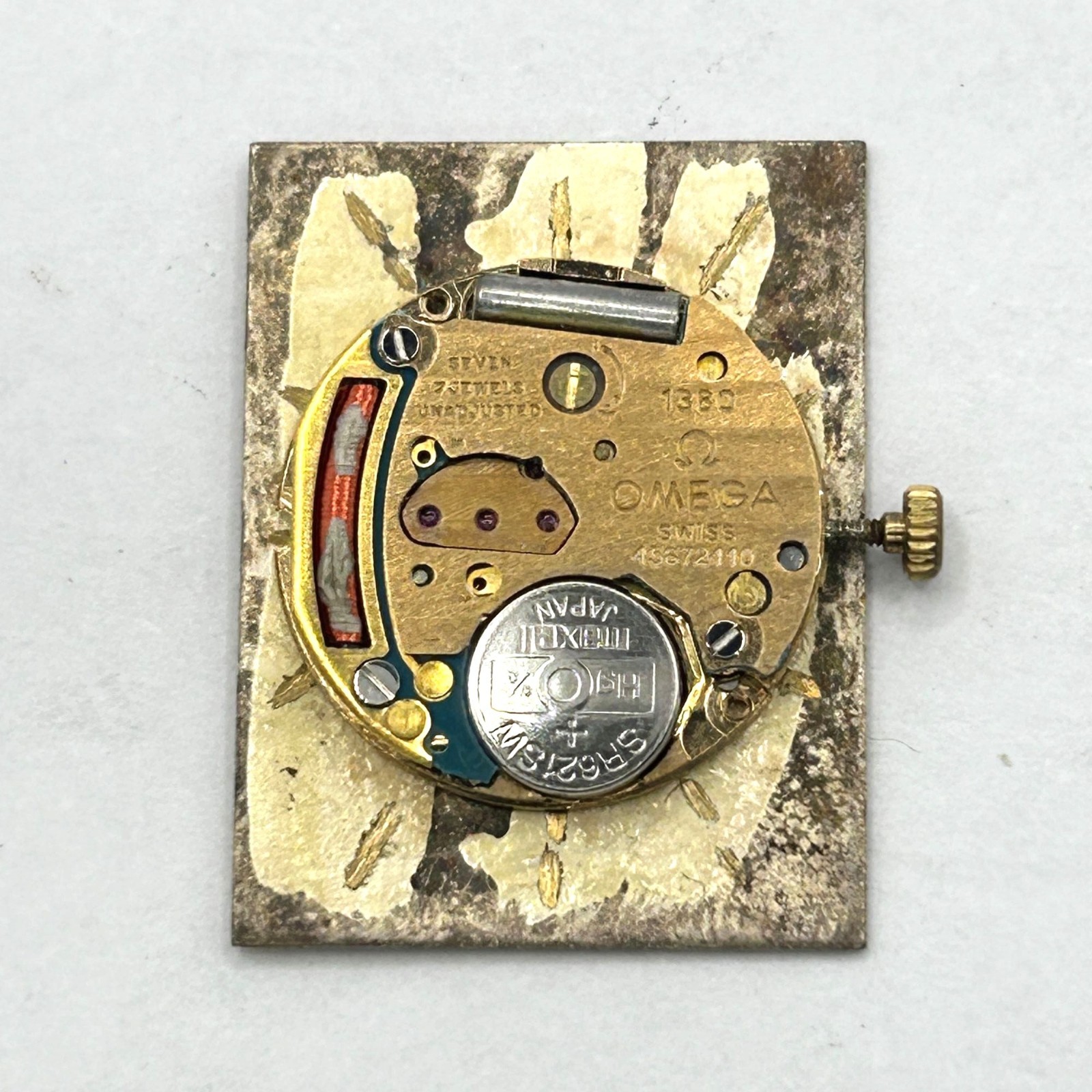 Vintage OMEGA 1380 7 Jewels Quartz Wristwatch Movement ONLY – Working