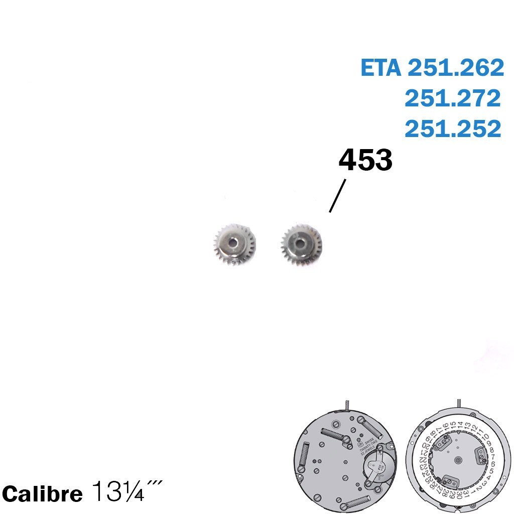 ETA 251.262/272-Swiss Movement-Intermediate setting wheel No. 1-Part No.453-2PCS