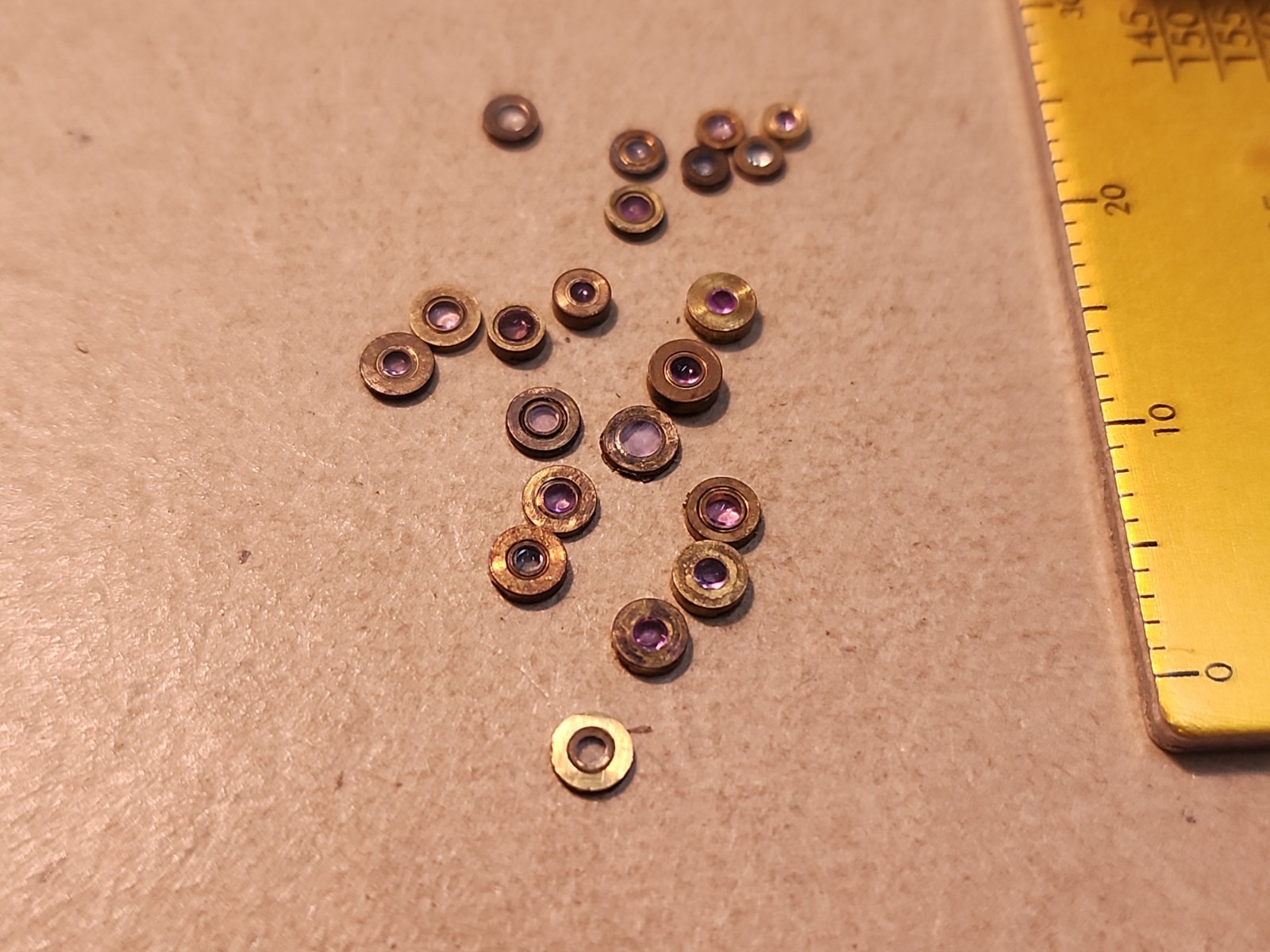 Lot Of 21 Mixed American Pocket Watch Cap Jewels Endstones Parts Spares