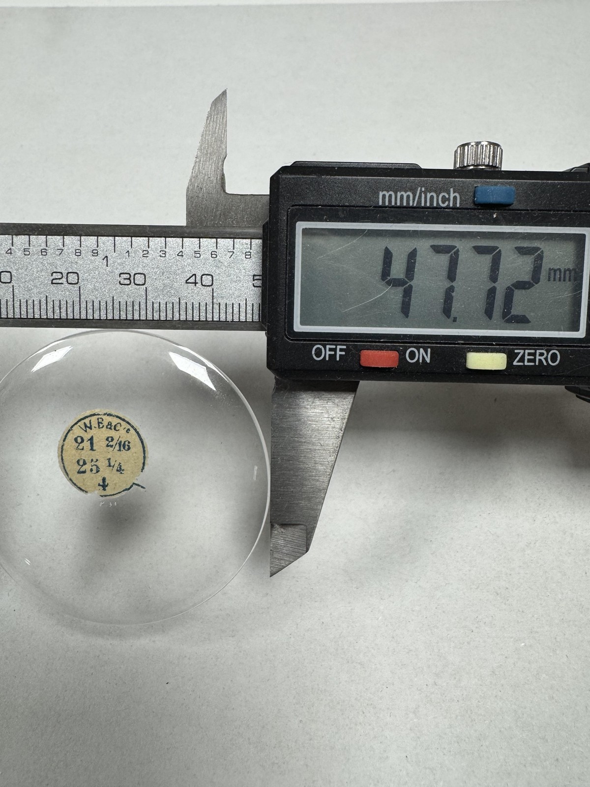 Vintage W.B.&Cie Pocket Watch Acrylic Crystal Domed 47.72mm 21 2/16 25 1/4 Clear