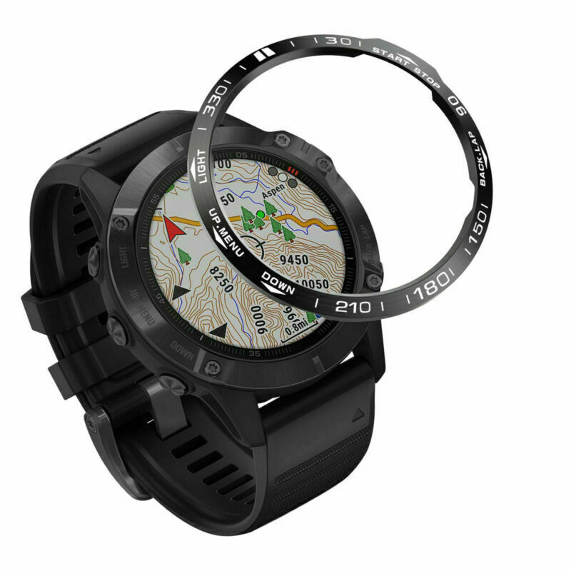 Stainless Steel Bezel Ring Adhesive Cover Skin for Garmin Fenix6/Pro/Sapphire